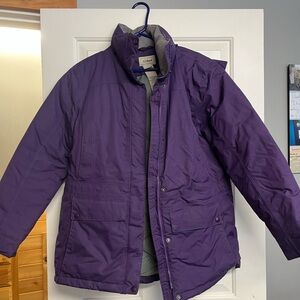 L.L. Bean Purple winter Jacket with Puffer Style and High Collar